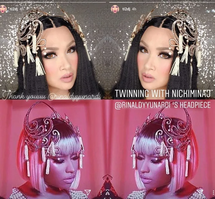 Sama-sama pakai karya Rinaldy siapa yang lebih kece? (instagram.com/ti2dj)