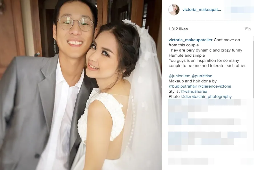 Cantiknya Putri Titian pakai baju pengantin ©instagram/victoria_makeupatelier