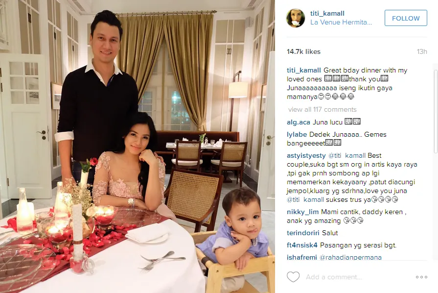 Selamat ultah yang ke-34 tahun Titi! © Instagram/titi_kamall