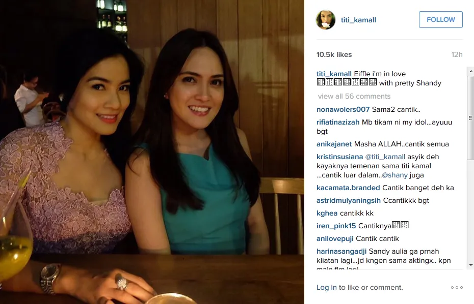 Titi dan Shandy, siapa yang lebih cantik? © Instagram/titi-kamall