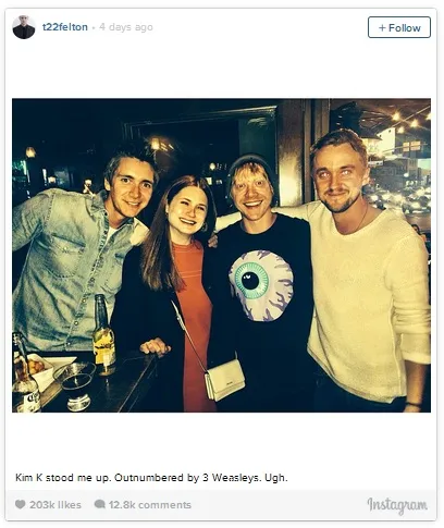 Foto reuni yang diunggah Tom Felton © Tom Felton IG