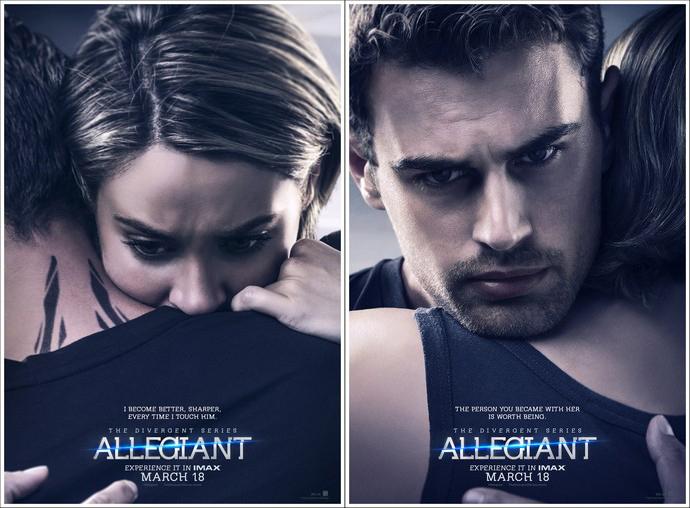 Dua poster baru ALLEGIANT. Pelukan keduanya erat banget © Lionsgate