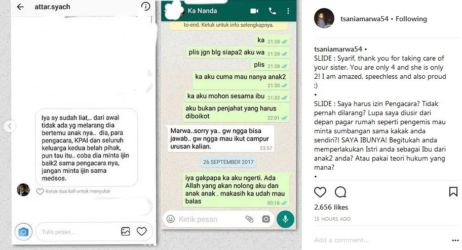 Attar dan Nanda tidak mau ikut campur urusan Tsania dan Arik ©instagram/tsaniamarwa54
