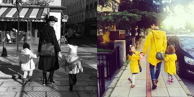 Ini dia pose manis Tuba dan buah hati saat berada di Turki dan Paris, mirip! © Instagram.com/tubabustun.official