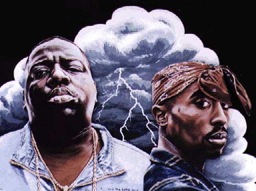 Biggie vs Tupac dalam fenomena gangster di musik rap Amerika © tumblr.com