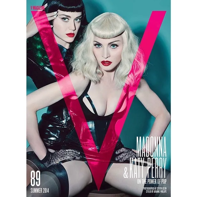 Madonna dan Katy Perry dalam pemotretan V Magazine 
