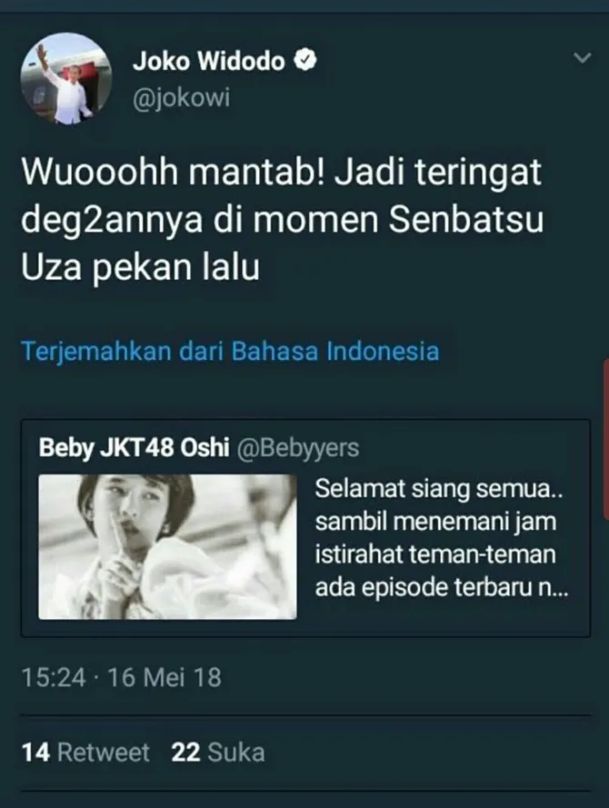 Kesalahan upload tweet oleh sang admin Twitter Presiden (credit: Twitter.com)