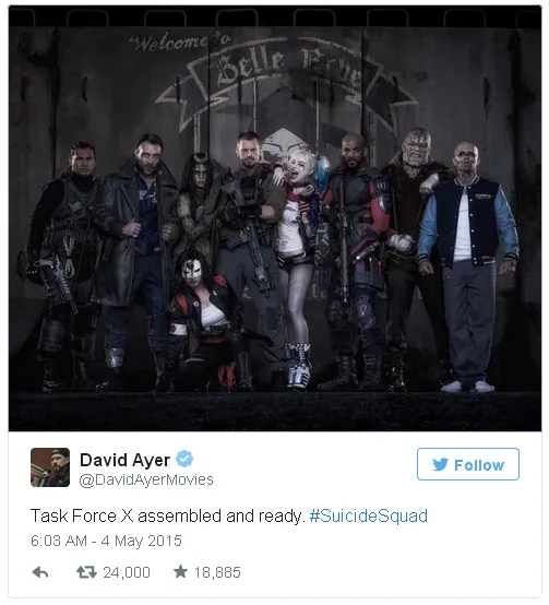 Formasi SUICIDE SQUAD terbaru/©twitter.com/davidayermovies
