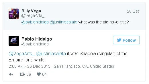 Hidalgo kuak judul asli Star Wars/©twitter.com/pablohidalgo