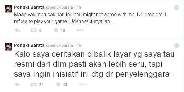 Pongki ternyata tahu sesuatu tersembunyi di balik kekisruhan IMA 2015/©twitter.com/pongkibarata