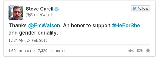Tweet balasan Steve Carell kepada Emma Watson/©SteveCarell