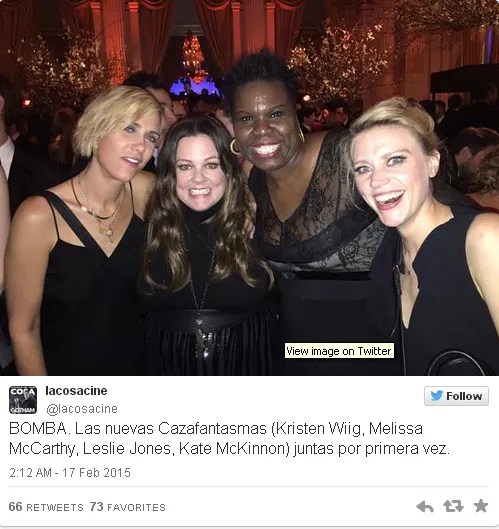 Foto pemeran new GHOSTBUSTERS untuk pertama kalinya/©twitter.com/lesliejones