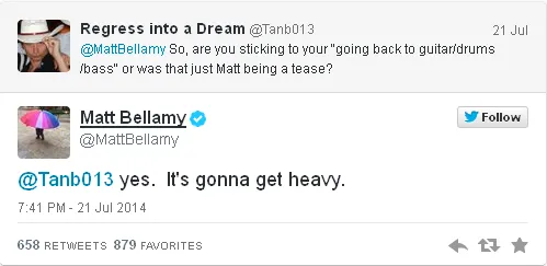 Matt Bellamy ungkap detail album barunya/Twitter©
