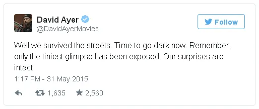SUICIDE SQUAD masih akan berikan banyak kejutan/©twitter.com/davidayermovies