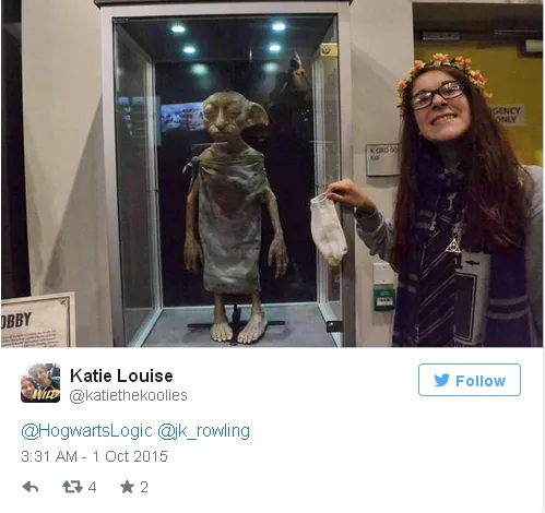 Akankah Dobby bebas?/©twitter.com/@katiethekoolies