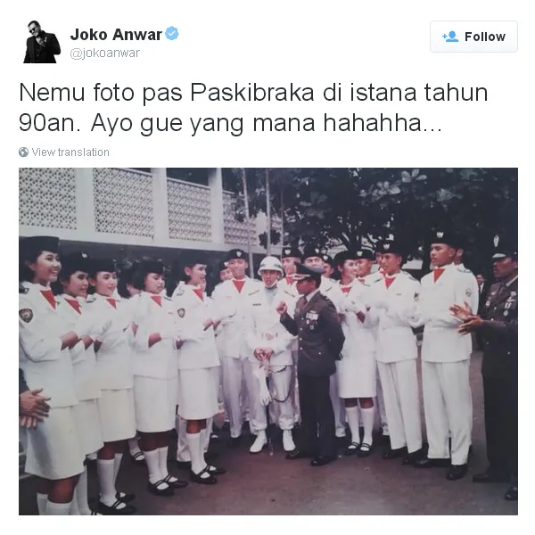 Joko Anwar juga pernah jadi Paskibraka lho/©twitter.com/JokoAnwar