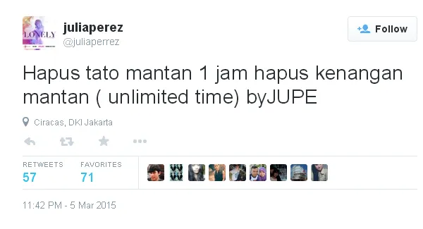 Twit Jupe soal move on/©twitter.com/juliaperrez