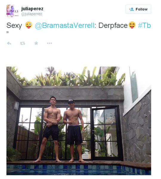 Jupe pun klepek-klepek dengan badan seksi Verrell/©twitter.com/juliaperrez