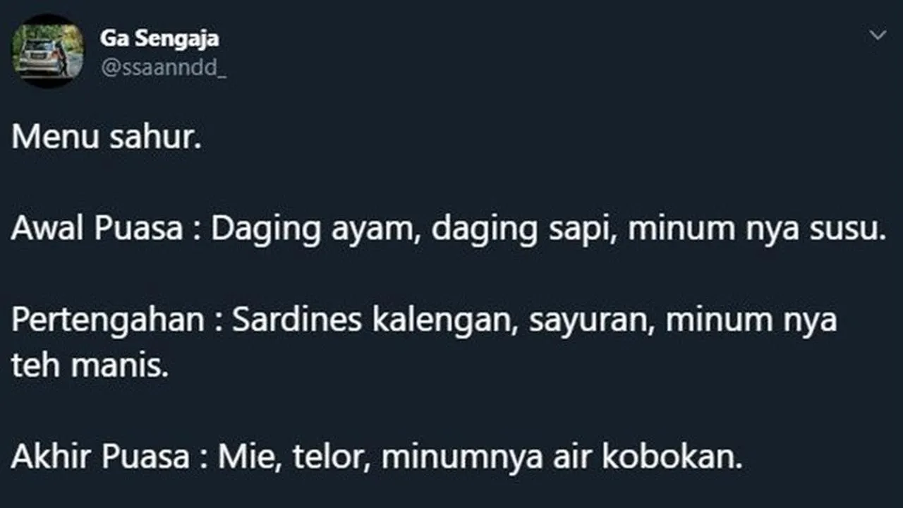 Rekomendasi menu sahur (credit: twitter.com/ssaanndd_)