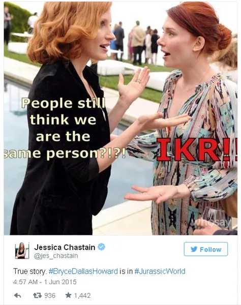 Jessica Chastain kesal karena orang sering keliru memanggil namanya/©twitter.com/jes_chastain
