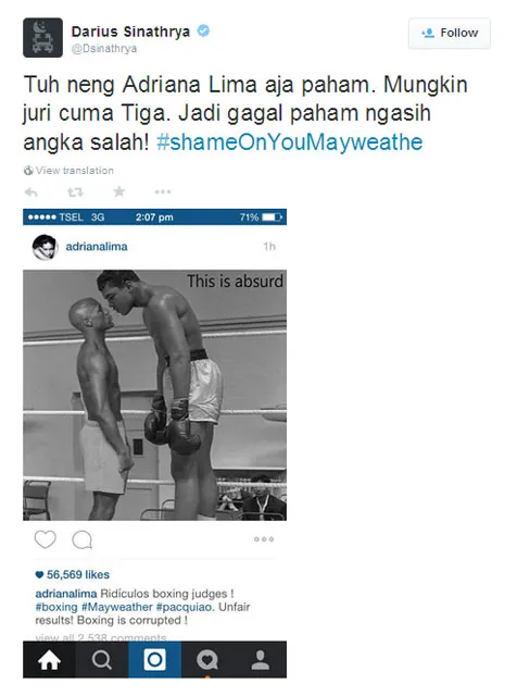 Twit Darius, dukung Pacman! 
