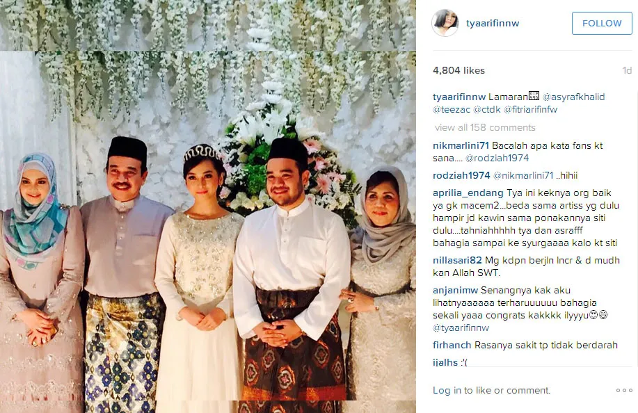 Lamaran Tya Arifin ©Instagram/tyaarifinnw