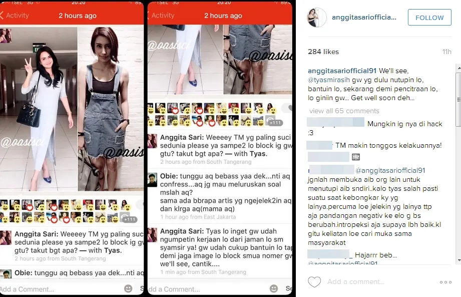 Anggita Sari sebut Tyas Mirasih penakut. ©instagram/anggitasariofficial91