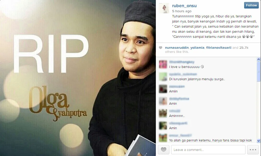 Pesan Ruben Onsu untuk Olga Syahputra © Instagram/Ruben Onsu