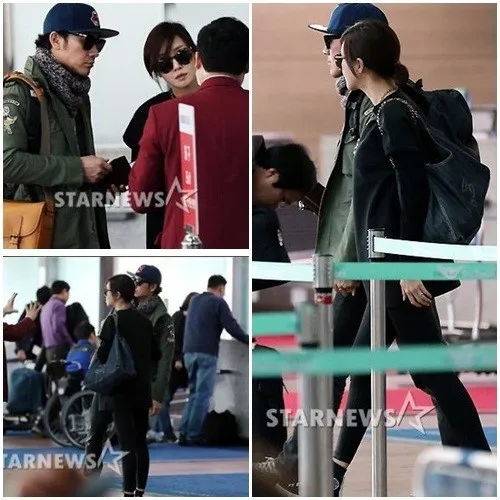 Uhm Tae Woong dan Yoon Hye Jin berangkat dari Incheon menuju Bali ©soompi.com
