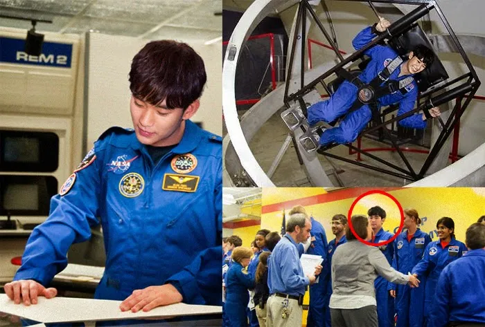 Kim Soo Hyun saat melakukan pelatihan dengan NASA @viki.com