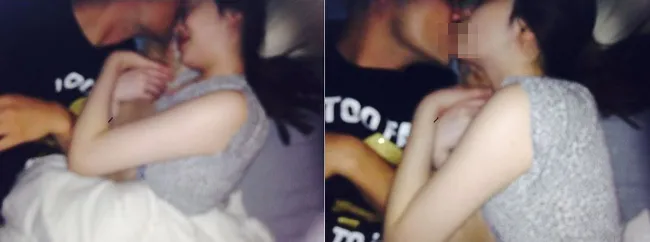 Salah satu foto kemesraan Sulli - Choiza yang bikin geger