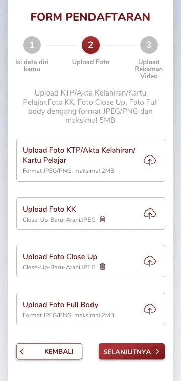 Upload foto pastikan sesuai persyaratan (credit: Kapanlagi.com)