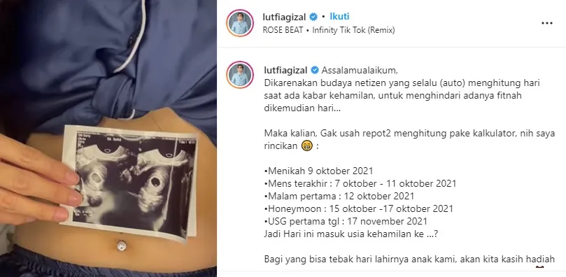 Lutfi Agizal Pamer USG untuk Hindari Fitnah (Credit: Instagram/lutfiagizal)