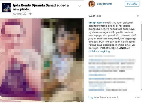Ussy marah karena ada orang yang mengaku Elea sebagai anak. ©instagram.com/ussypratama