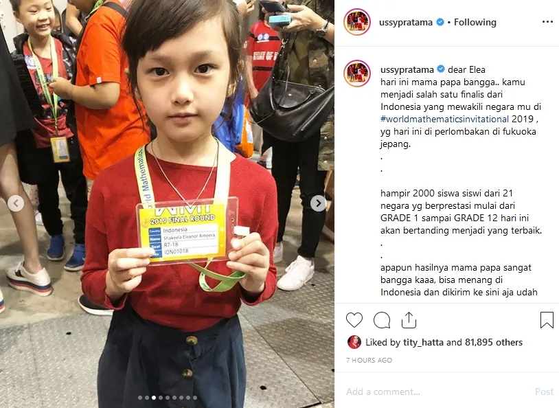 Ussy Bangga Kepada Elea