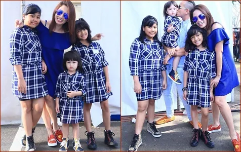 Ada yang aneh dengan pose Ussy beserta anak-anaknya? © Instagram/ussypratama