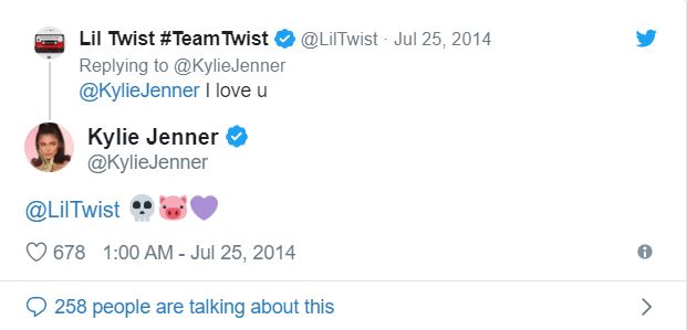 Bukti tweet flirty Kylie dan Lil Twist. © Twitter