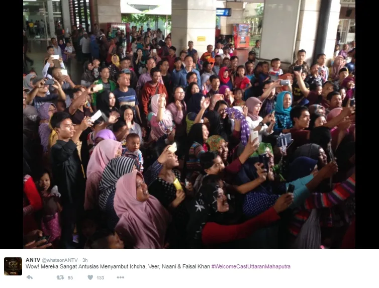 Begini kehebohan bandara Soetta kala menyambut cast 'Uttaran' dan 'Mahaputra' ©twitter/whatsonANTV