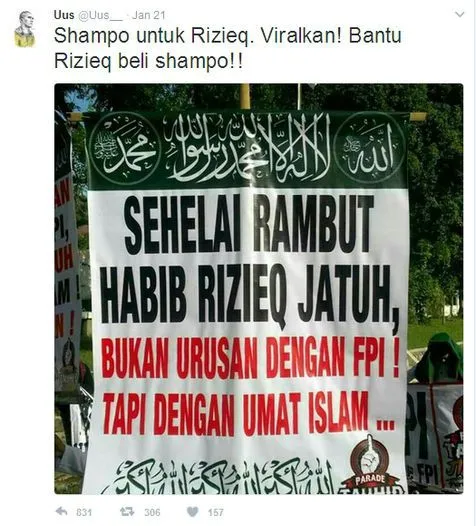 Tweet kontroversial Uus ditengah panasnya isu terkait Habib Rizieq, Štwitter.com/uus__