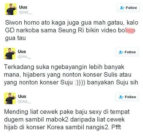 Twit Uus yang bikin banyak fans K-Pop murka © twitter.com/uus__