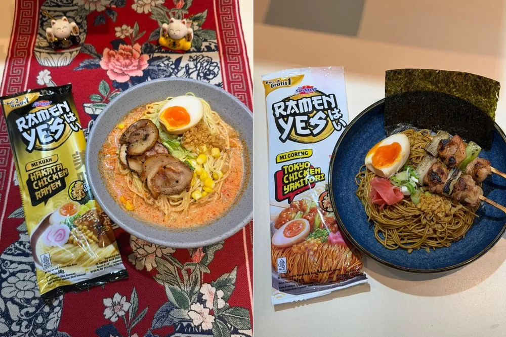 Dua varian Ramen Yes, Hakata Chicken Ramen dan Tokyo Chicken Yakitori. (c) WINGS Food