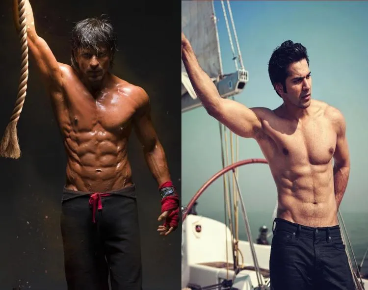 Ini dia Shahrukh Khan dan Varun Dhawan saat telanjang dada di film sebelumnya, akan seperti apa di 'DILWALE' ya? @pinkvilla.com