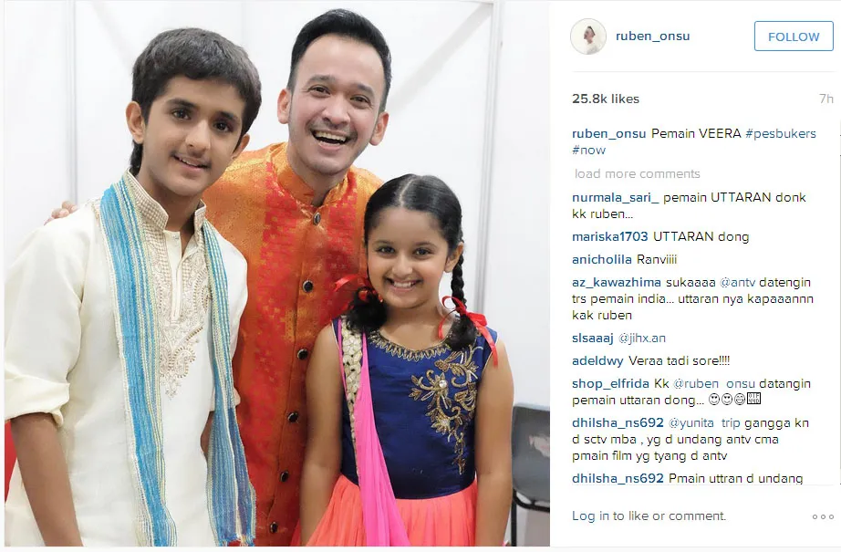 Ini dia pose Ruben Onsu bareng kedua pemain 'Veera' © Instagram.com/ruben_onsu