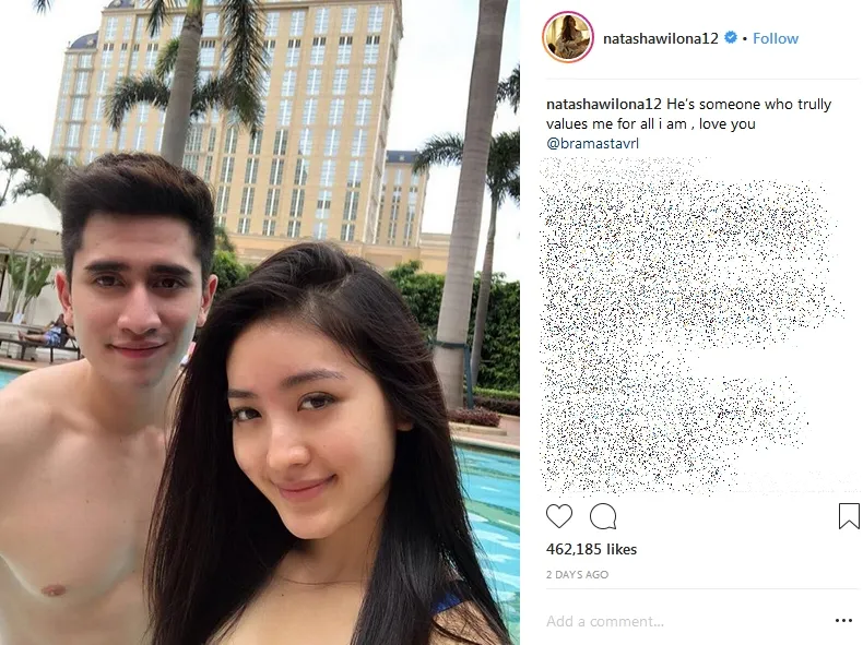 Verrell dan Natasha posting foto mirip namun berbeda ©instagram/natashawilona