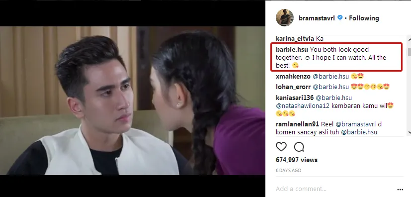 Shan Chai puji kekompakan Natasha dan Verrell © Instagram/bramastavrl