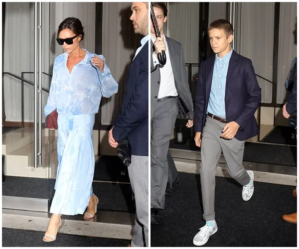 Victoria dan Romeo Beckham tampil matching © Istimewa
