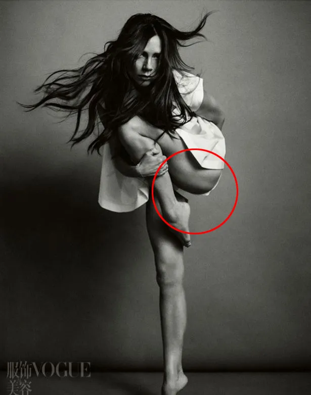 Bisa menemukan keanehan pada paha Victoria © Vogue China