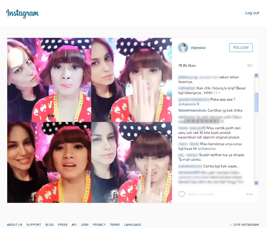 Tingkah lucu Chika Jessica - Sophia Latjuba menuai perdebatan ©instagram/ckjessica
