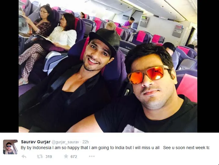 Vin Rana dan Saurav Gurjar pulang ke India. @twitter/gurjar_saurav