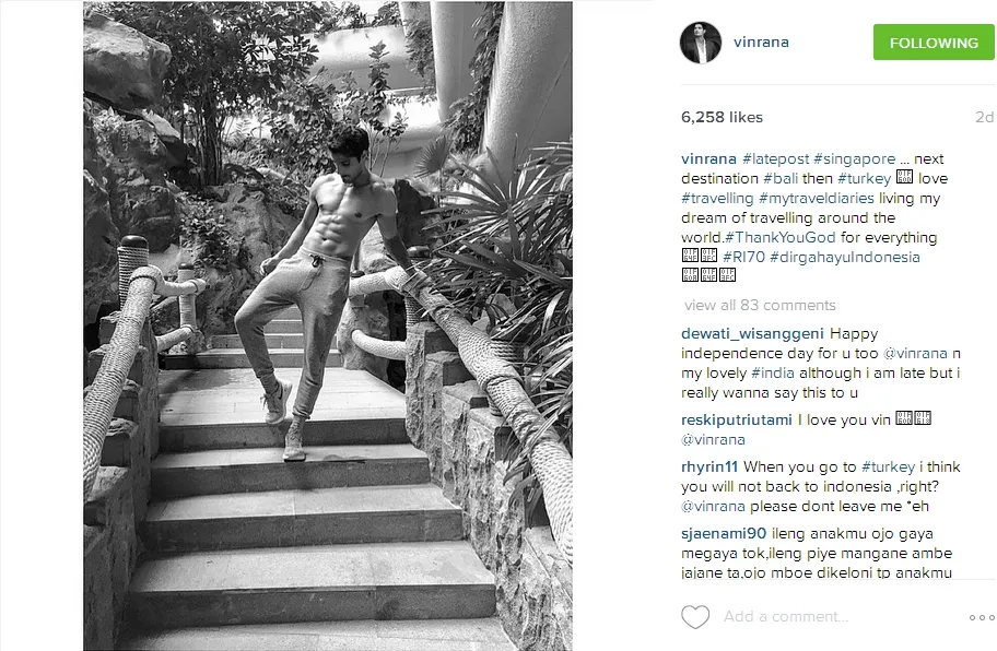 Vin Rana bakal ke Turki @instagram/vinrana